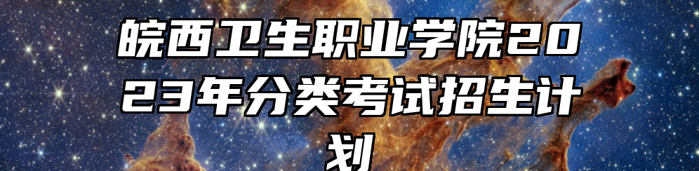 皖西卫生职业学院2023年分类考试招生计划