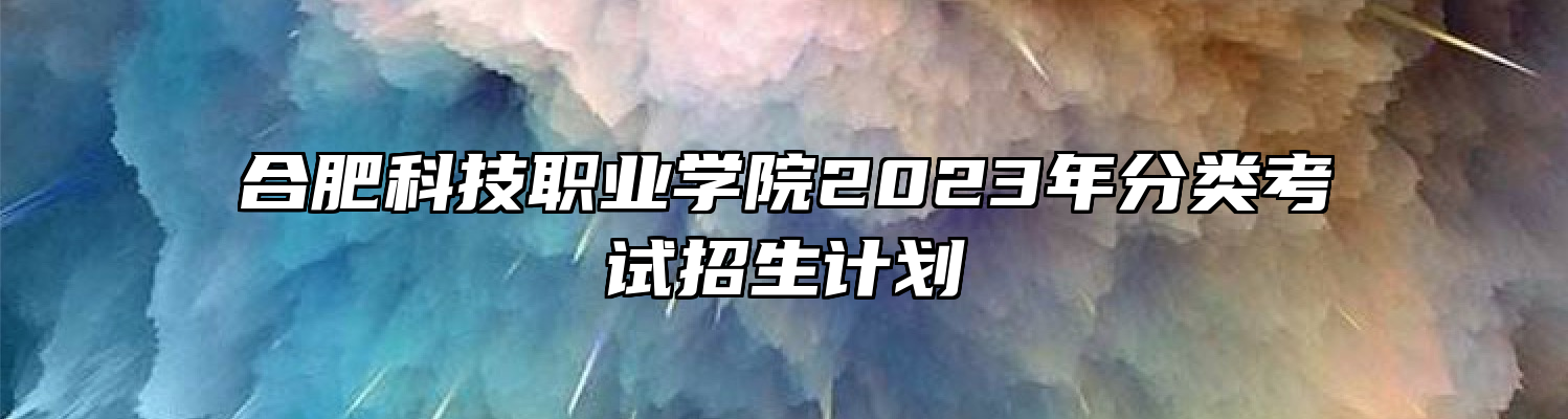 合肥科技职业学院2023年分类考试招生计划