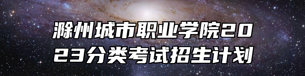 滁州城市职业学院2023分类考试招生计划