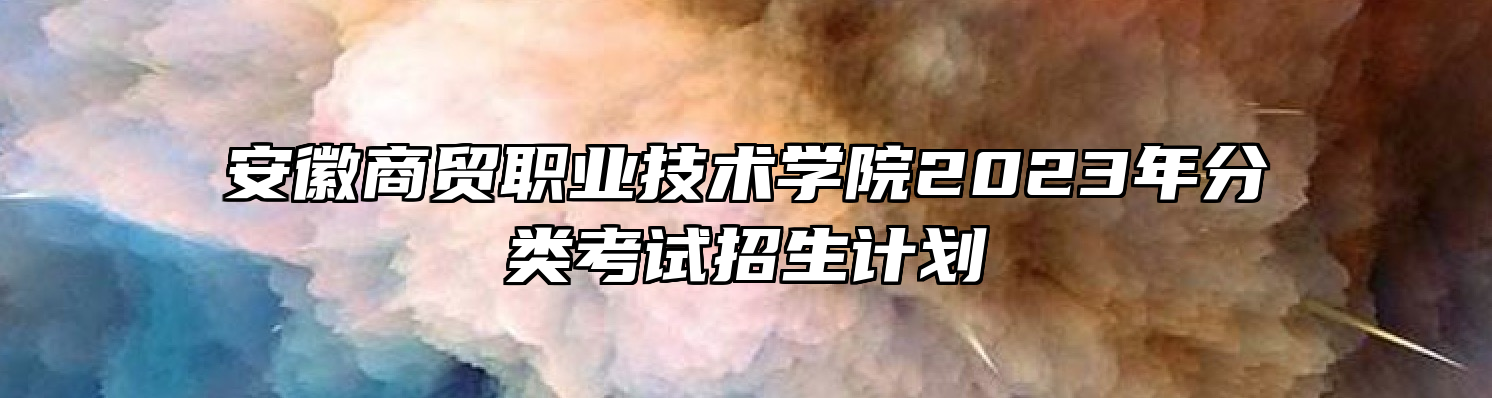 安徽商贸职业技术学院2023年分类考试招生计划