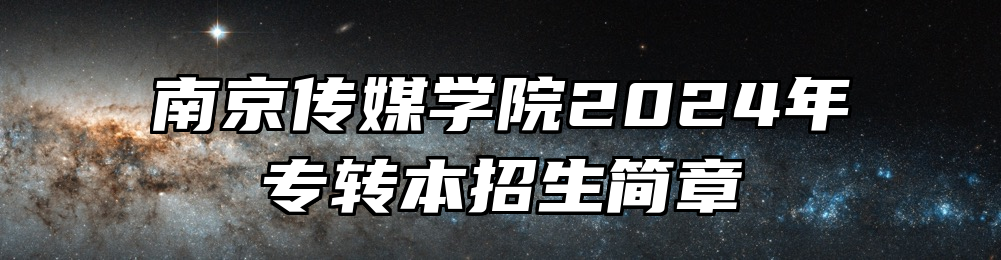 南京传媒学院2024年专转本招生简章