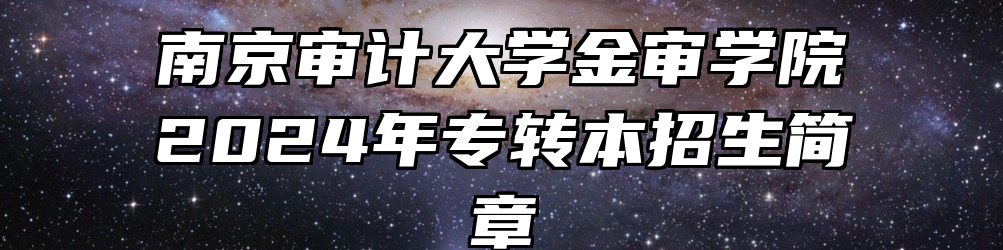 南京审计大学金审学院2024年专转本招生简章