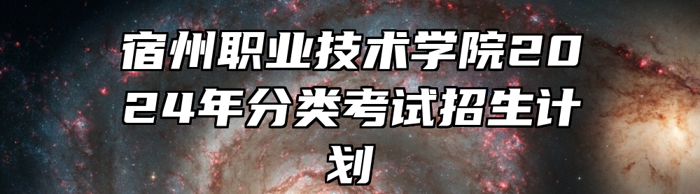 宿州职业技术学院2024年分类考试招生计划