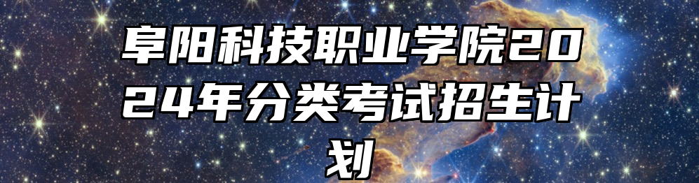 阜阳科技职业学院2024年分类考试招生计划