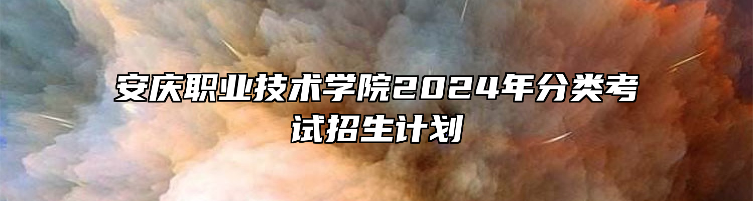 安庆职业技术学院2024年分类考试招生计划