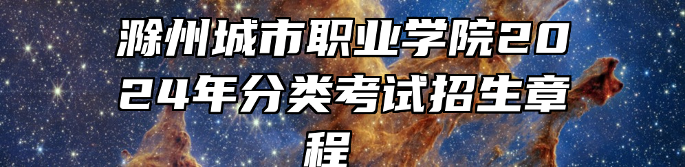 滁州城市职业学院2024年分类考试招生章程 