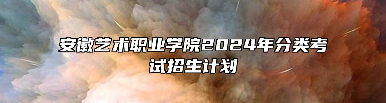 安徽艺术职业学院2024年分类考试招生计划