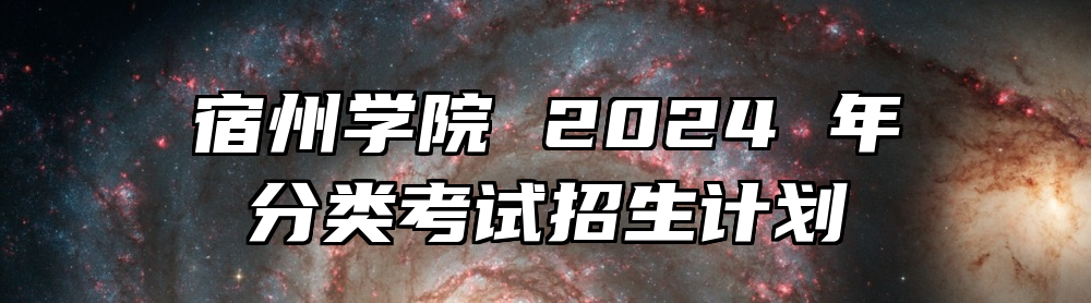 宿州学院 2024 年分类考试招生计划