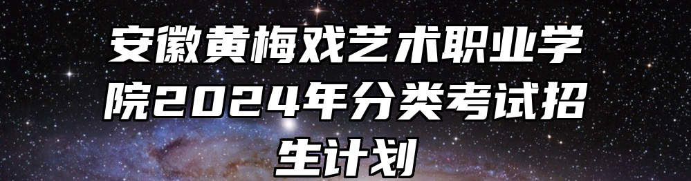 安徽黄梅戏艺术职业学院2024年分类考试招生计划