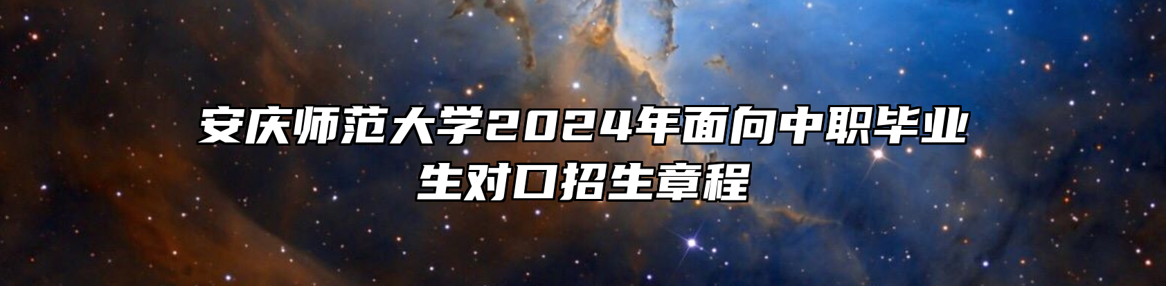 安庆师范大学2024年面向中职毕业生对口招生章程