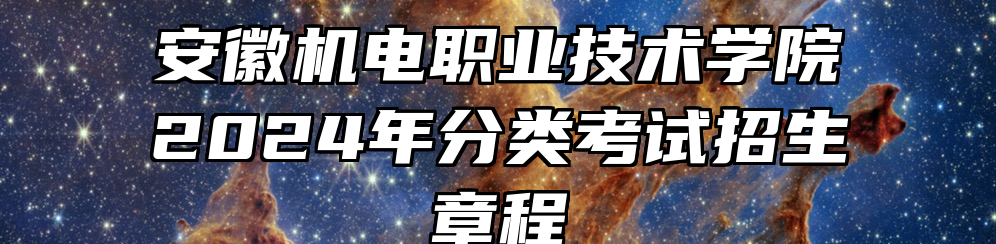 安徽机电职业技术学院2024年分类考试招生章程