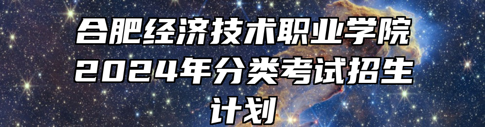 合肥经济技术职业学院2024年分类考试招生计划