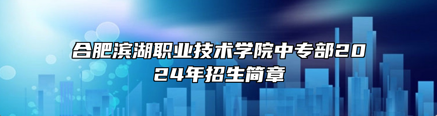 合肥滨湖职业技术学院中专部2024年招生简章