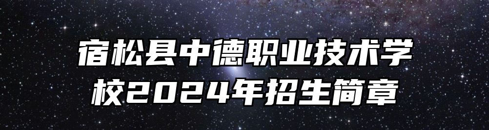 宿松县中德职业技术学校2024年招生简章