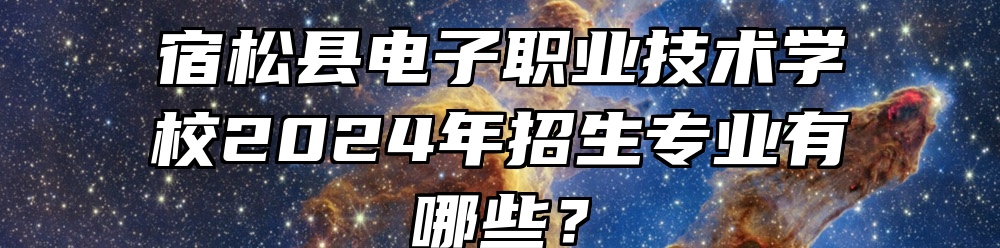 宿松县电子职业技术学校2024年招生专业有哪些？