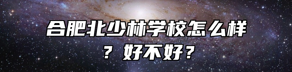 合肥北少林学校怎么样？好不好？