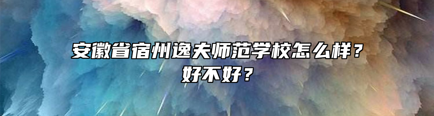 安徽省宿州逸夫师范学校怎么样？好不好？