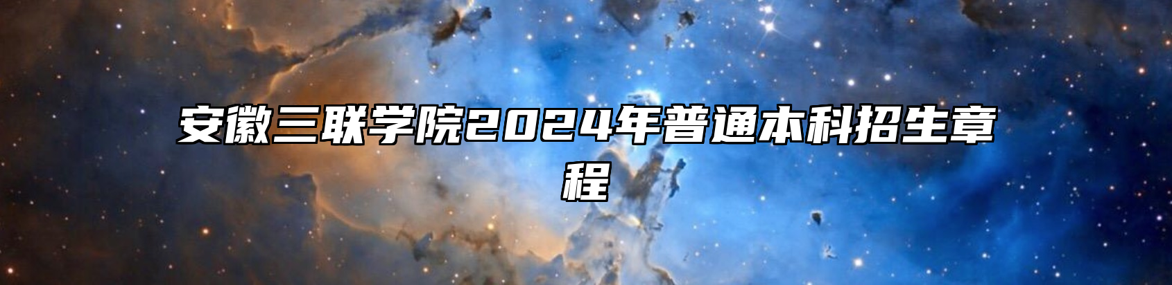 安徽三联学院2024年普通本科招生章程
