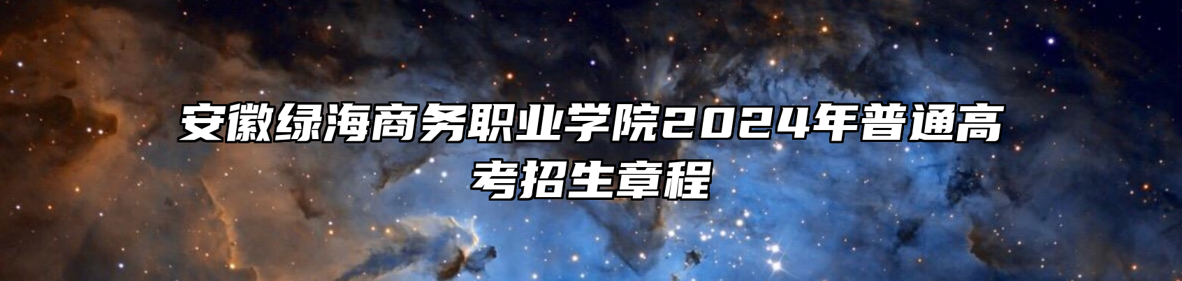 安徽绿海商务职业学院2024年普通高考招生章程