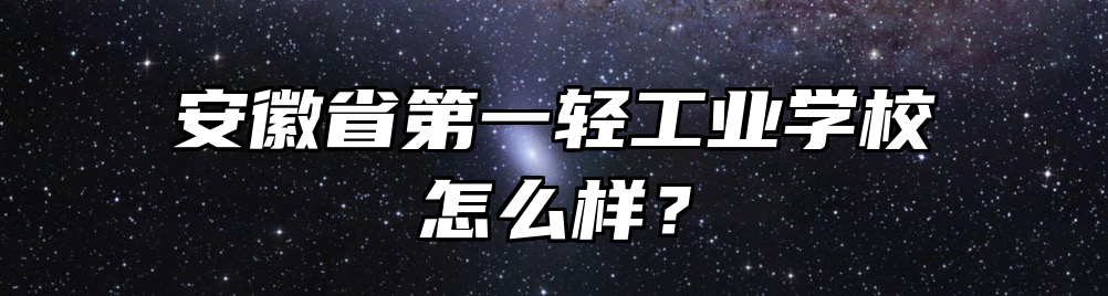 安徽省第一轻工业学校怎么样？