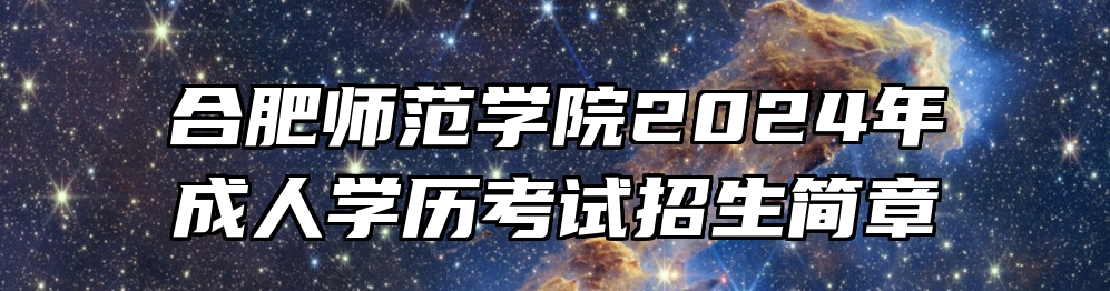 合肥师范学院2024年成人学历考试招生简章