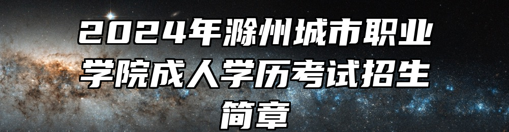 2024年滁州城市职业学院成人学历考试招生简章