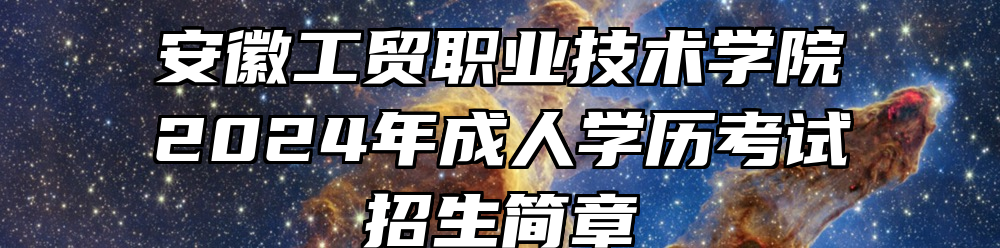 安徽工贸职业技术学院2024年成人学历考试招生简章