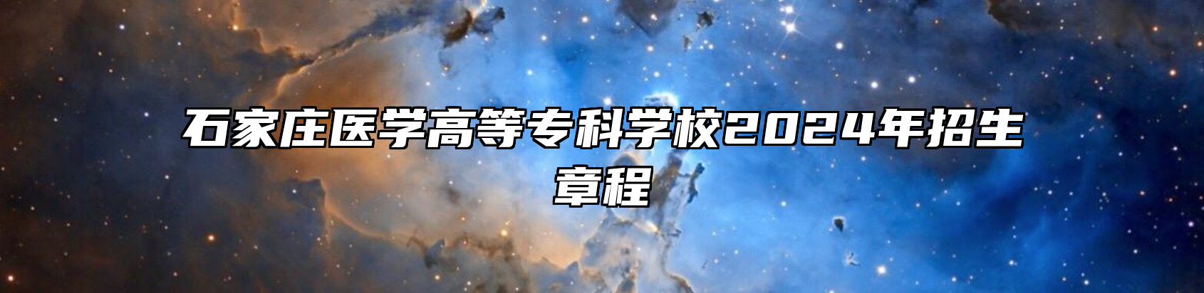石家庄医学高等专科学校2024年招生章程