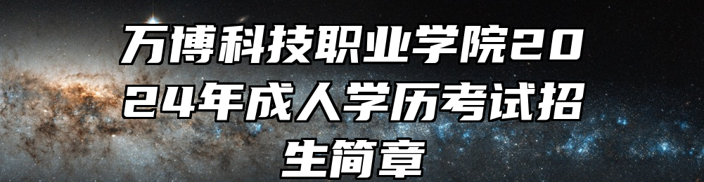 万博科技职业学院2024年成人学历考试招生简章