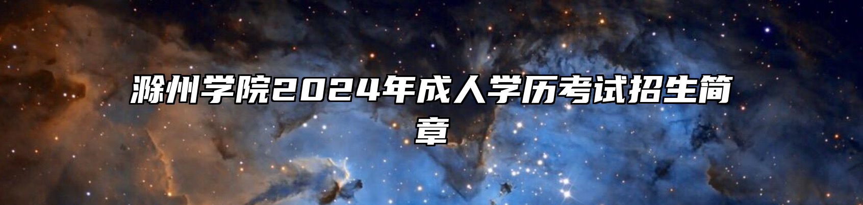 滁州学院2024年成人学历考试招生简章