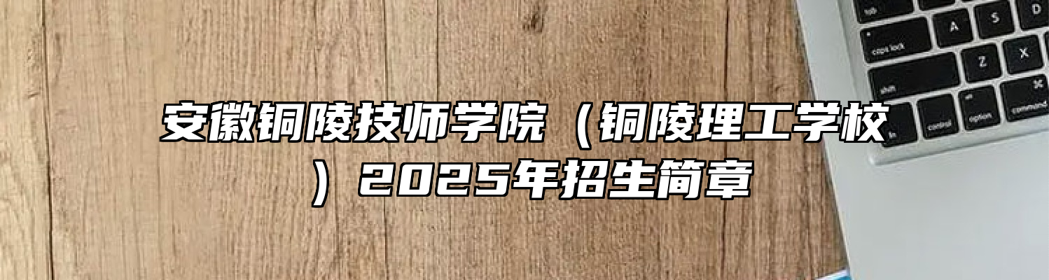 安徽铜陵技师学院（铜陵理工学校）2025年招生简章