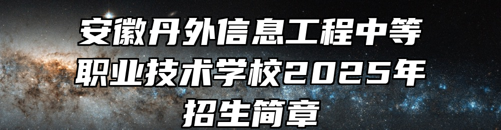 安徽丹外信息工程中等职业技术学校2025年招生简章