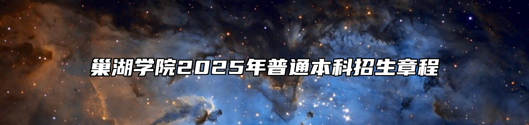 巢湖学院2025年普通本科招生章程