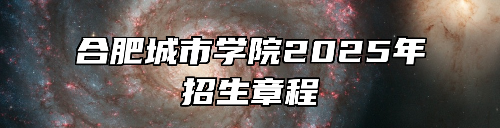 合肥城市学院2025年招生章程