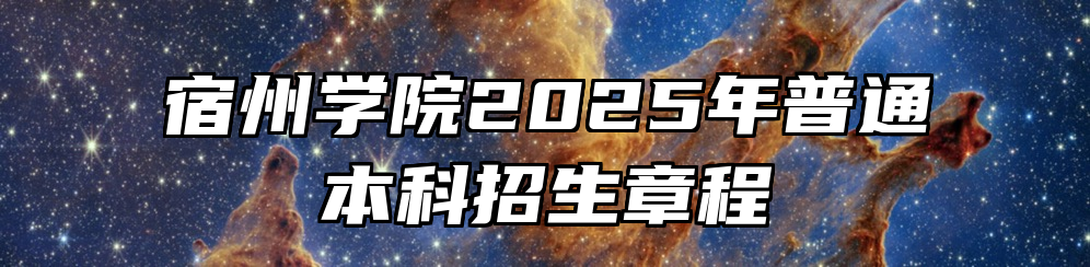 宿州学院2025年普通本科招生章程