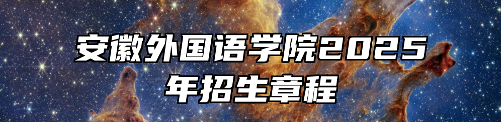 安徽外国语学院2025年招生章程
