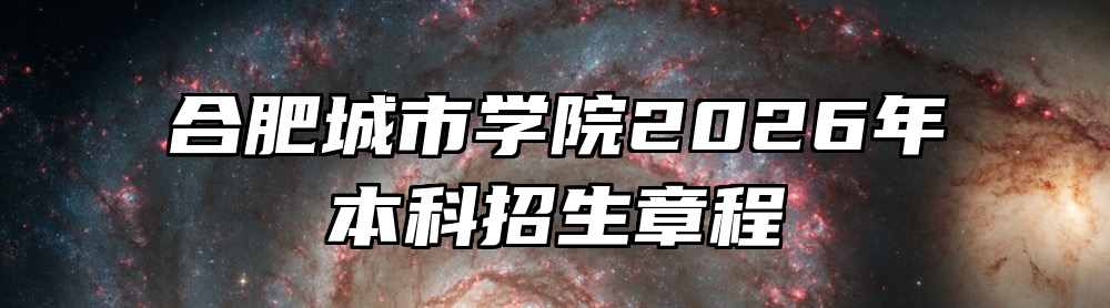 合肥城市学院2026年本科招生章程