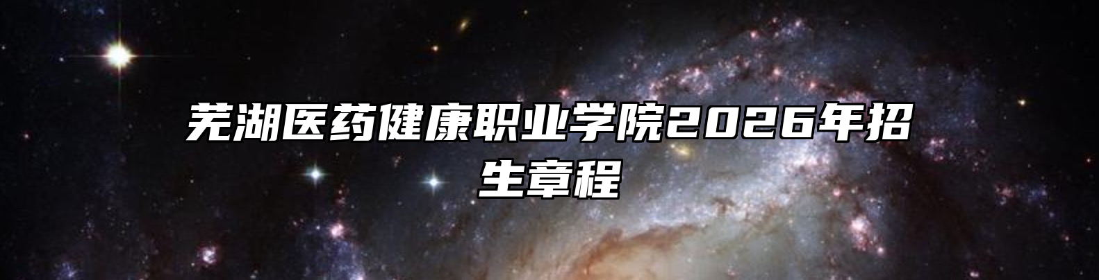 芜湖医药健康职业学院2026年招生章程