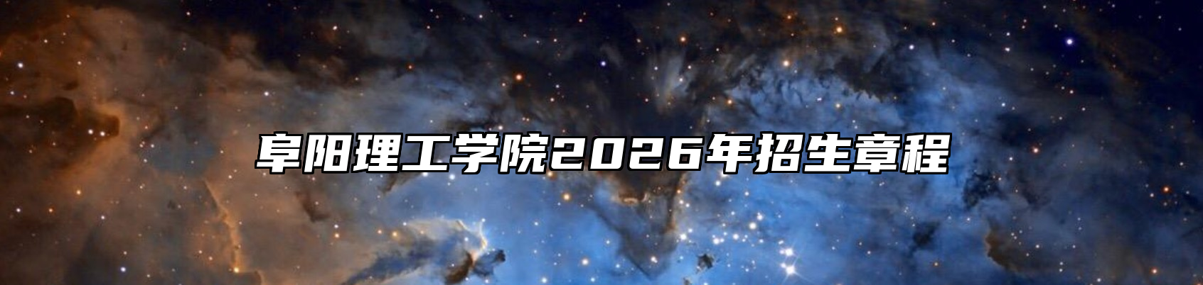 阜阳理工学院2026年招生章程