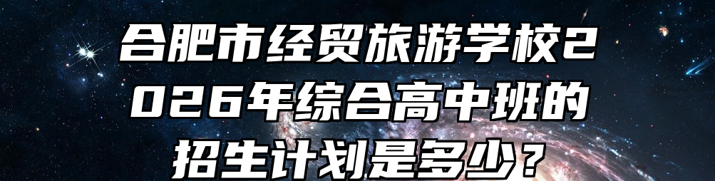 合肥市经贸旅游学校2026年综合高中班的招生计划是多少？