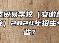安徽科技贸易学校（安徽粮食经济技师学院）2024年招生专业有哪些？