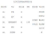 九江市卫生学校2023年招生简章