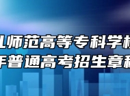 阜阳幼儿师范高等专科学校2024年普通高考招生章程