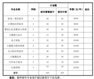 阜阳科技职业学院2024年分类考试招生计划