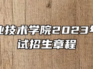 淮南职业技术学院2023年分类考试招生章程
