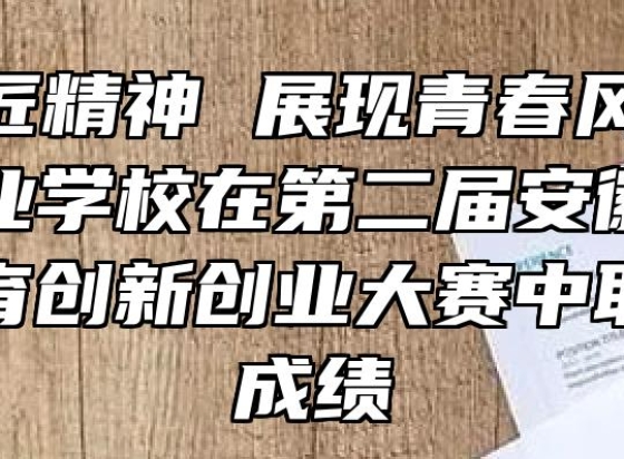 弘扬工匠精神 展现青春风采——宿州工业学校在第二届安徽省中华职业教育创新创业大赛中取得优异成绩