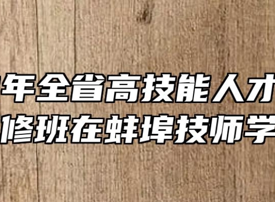 2020年全省高技能人才（模具工）研修班在蚌埠技师学院开班