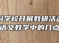 合肥中科学校开展教研活动之十三关于语文教学中的几点思考