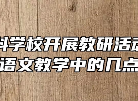 合肥中科学校开展教研活动之十三关于语文教学中的几点思考